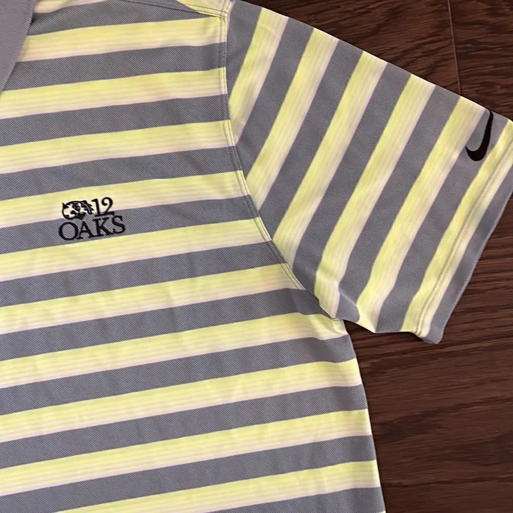 Nike Tour Performance Neon/Gray 12 Oaks Raleigh NC area Golf Course shirt L